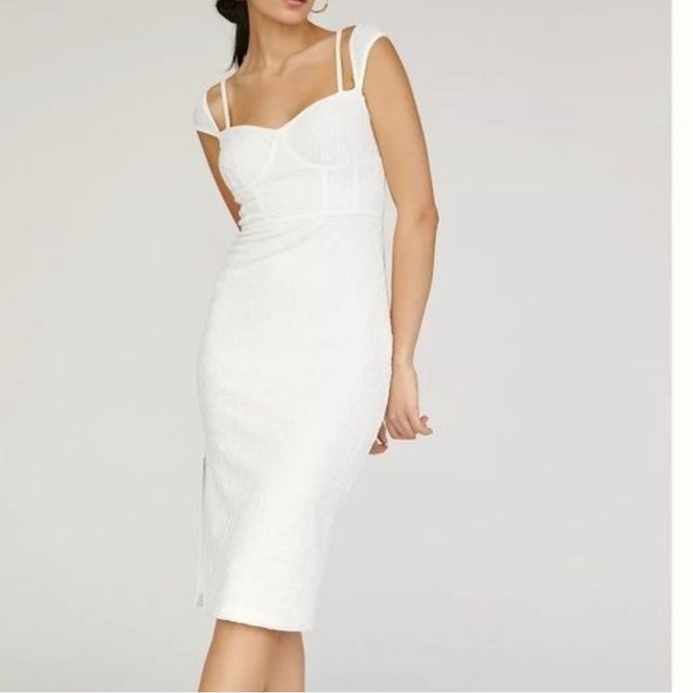 White Anthropologie corset style dress size M